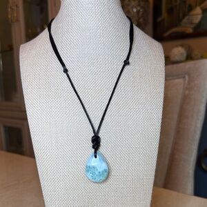 Beautiful Larimar Tear Drop Necklace